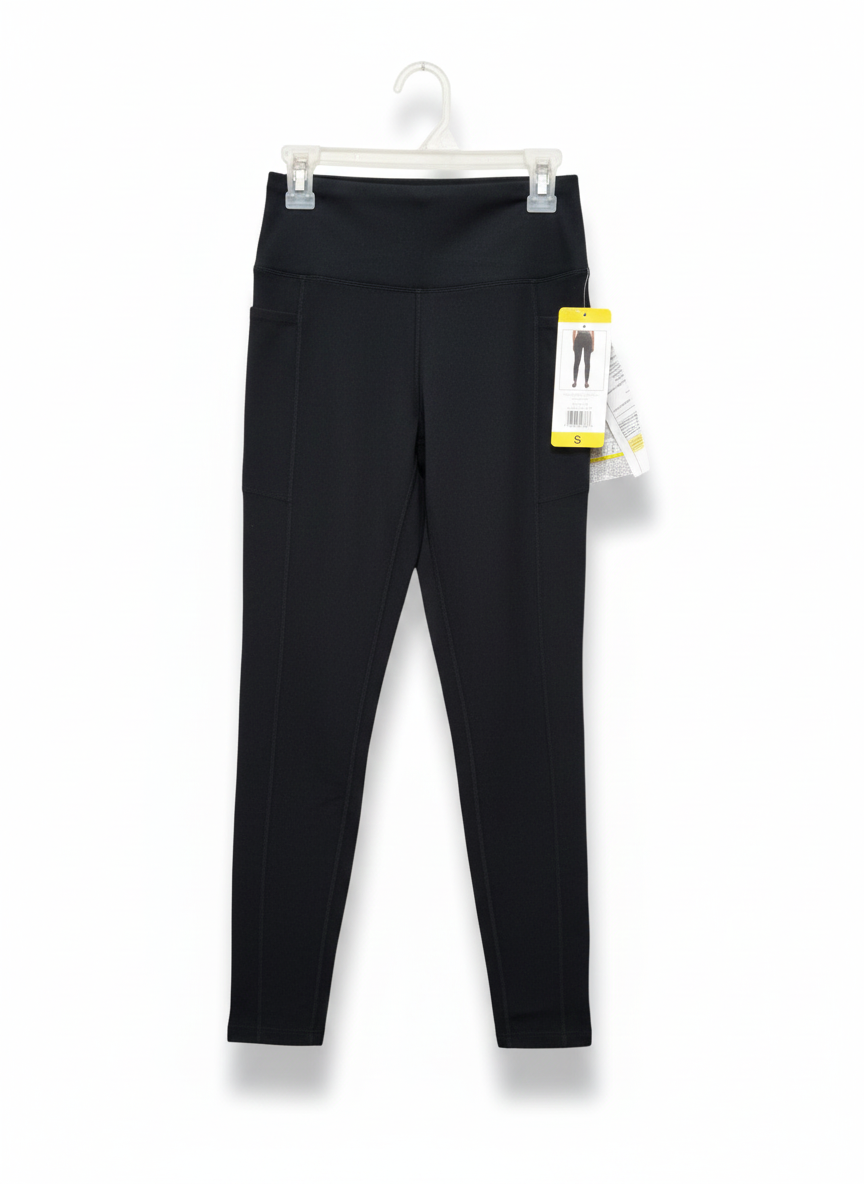 DANSKIN|S|WAIST 24|Black Athletic Leggings with Side Pockets