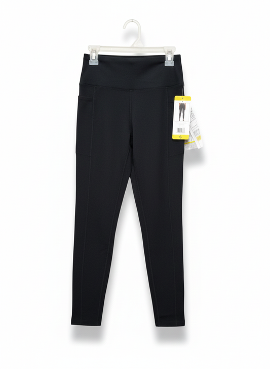 DANSKIN|S|WAIST 24|Black Athletic Leggings with Side Pockets