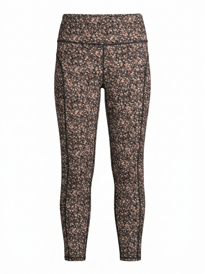 BODY |M| WAIST 27| B11|  VINTAGE DITSY FLORAL HIGH-RISE LEGGINGS - EARTH TONE ACTIVEWEAR