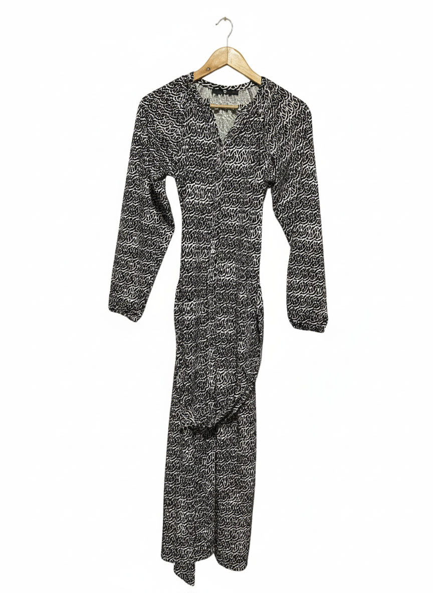 V BY VERY |S| BUST 17| Black and White Abstract or Wave Print Jumpsuit