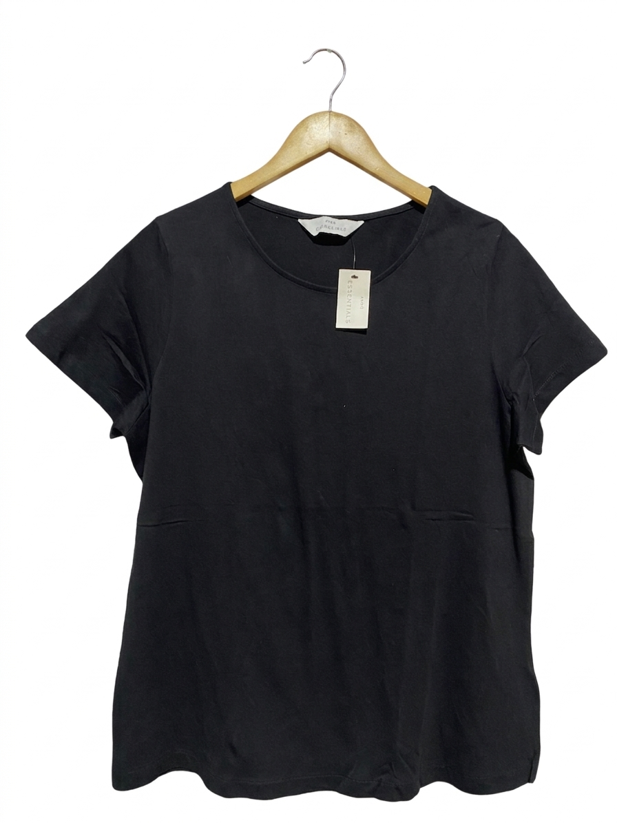 AVON | L| BUST 20| B10| MARKS & SPENCER ESSENTIALS BLACK COTTON CREW NECK T-SHIRT