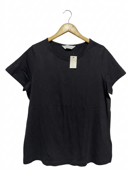 AVON | L| BUST 20| B10| MARKS & SPENCER ESSENTIALS BLACK COTTON CREW NECK T-SHIRT