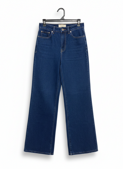 NUDE LUCY |M| WAIST 26| WOMEN'S HIGH-WAISTED WIDE-LEG JEANS IN DEEP INDIGO