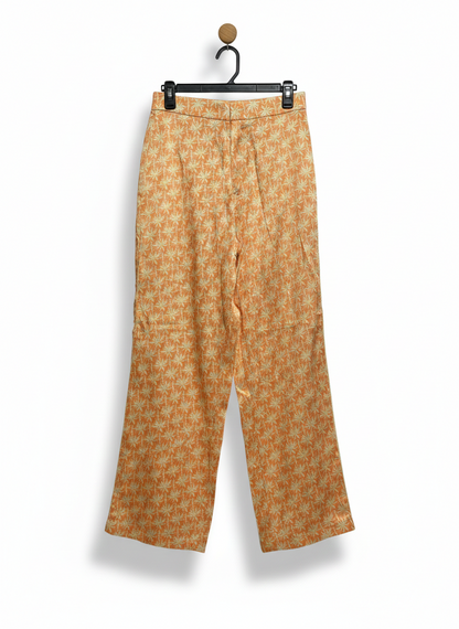 BBWM WOMAN |M| WAIST 27| C7| ORANGE FLORAL PALAZZO TROUSERS