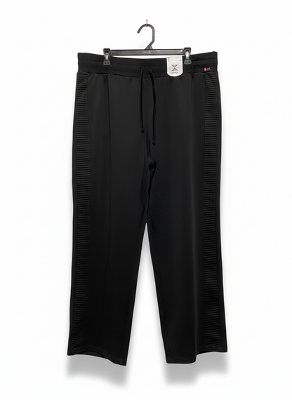 XERISON|XL/XXL|WAIST 38|BLACK WIDE LEG ATHLETIC PANTS WITH RIBBED SIDE PANEL