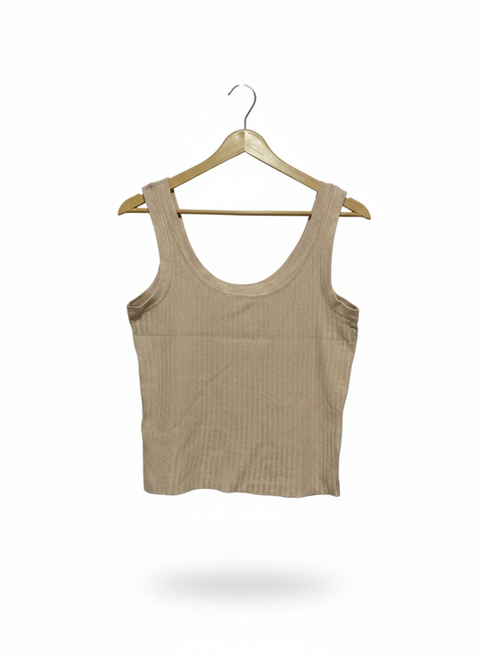 ANKO |M| BUST 16| Ribbed Scoop-Neck Tank Top