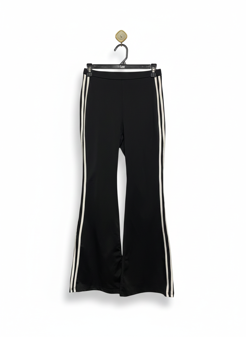 SHEIN |S| WAIST 26| Black Flared Pants With White Side Stripes