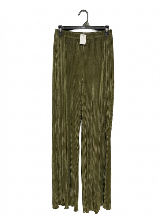 |M| WAIST 26| B8| PREMIUM OLIVE GREEN PLEATED WIDE-LEG TROUSERS