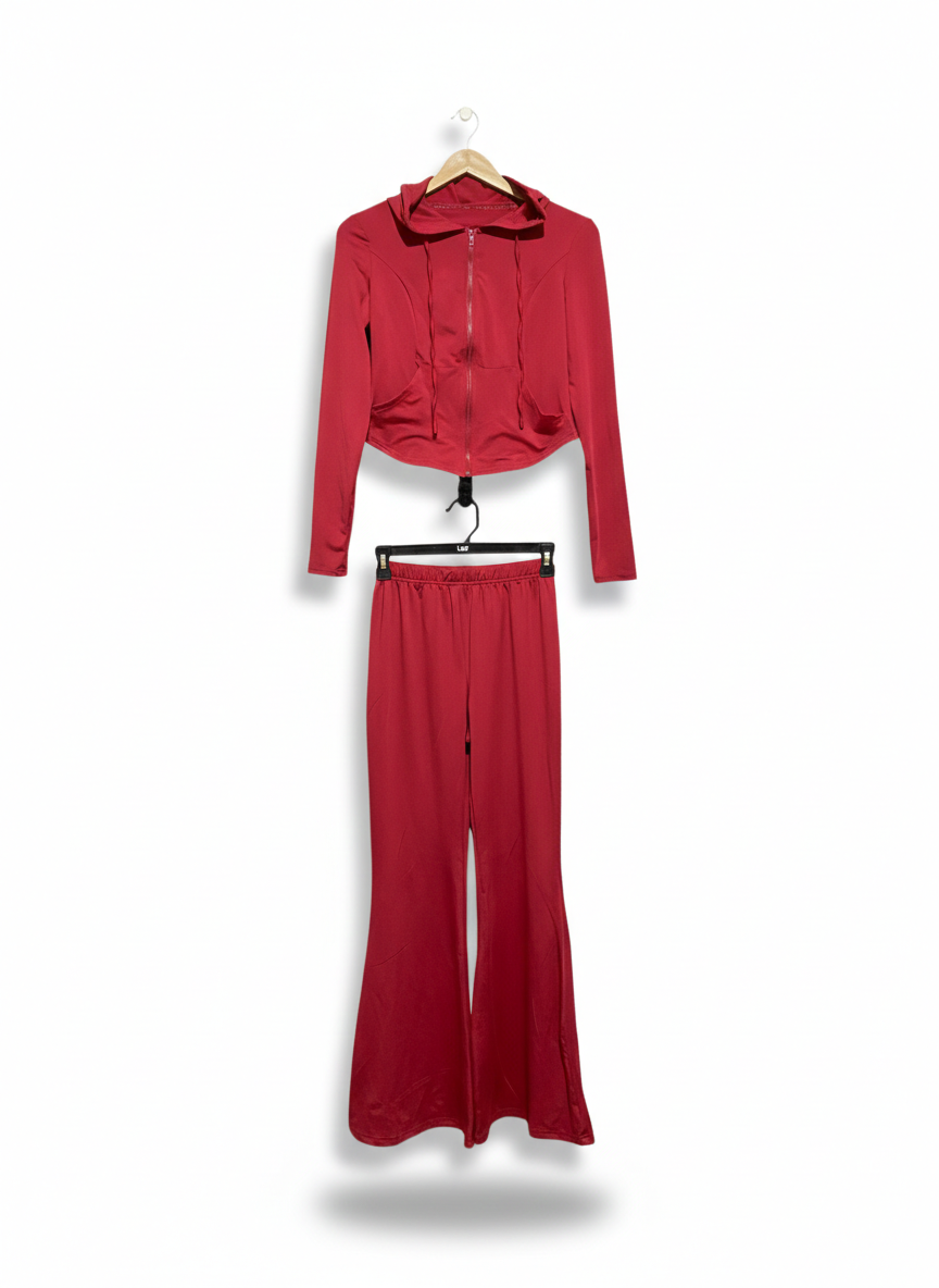 SHEIN |S| STYLISH TWO-PIECE RED LOUNGEWEAR SET