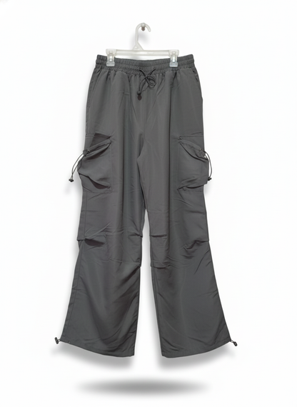 SHEIN |M|WAIST 28|GREY DRAWSTRING PARACHUTE CARGO PANTS