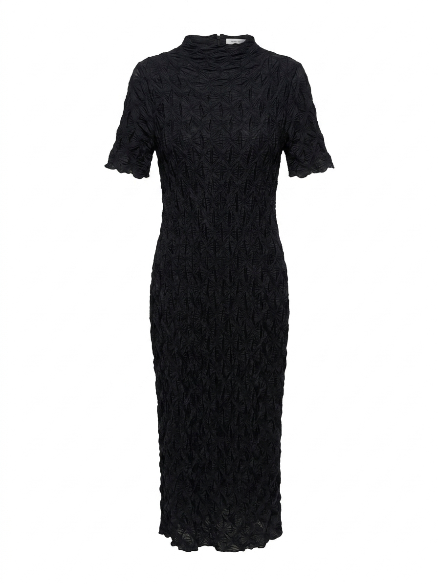 RIVER ISLAND |L| BUST 19| B14| ELEGANT BLACK TEXTURED BODYCON MIDI DRESS