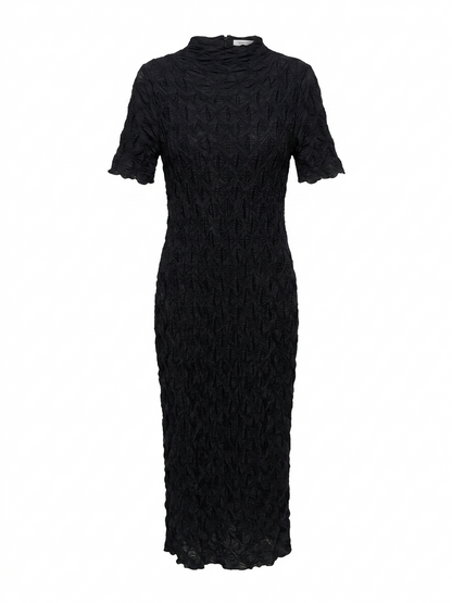 RIVER ISLAND |L| BUST 19| B14| ELEGANT BLACK TEXTURED BODYCON MIDI DRESS