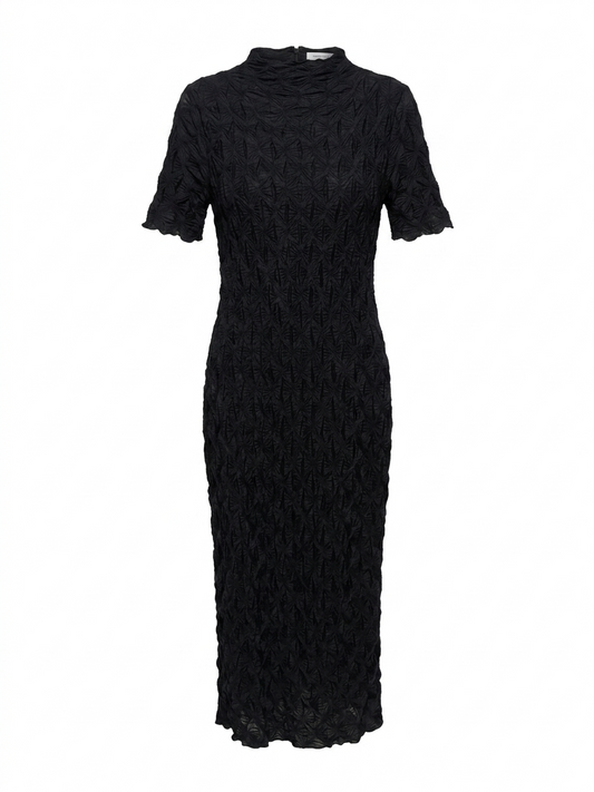 RIVER ISLAND |L| BUST 19| B14| ELEGANT BLACK TEXTURED BODYCON MIDI DRESS