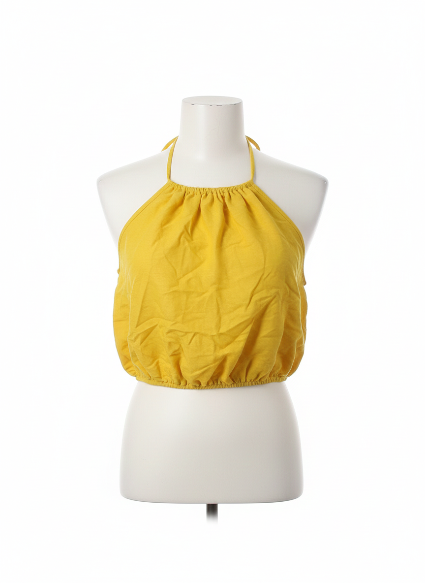 ZARA|M|BUST 16|Halter Top with Elastic Hem