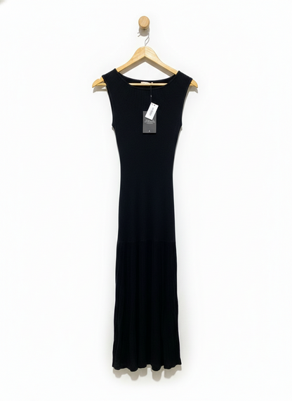 4TH RECKLESS |M| BUST 12| Black Sleeveless Ribbed Midi Dress