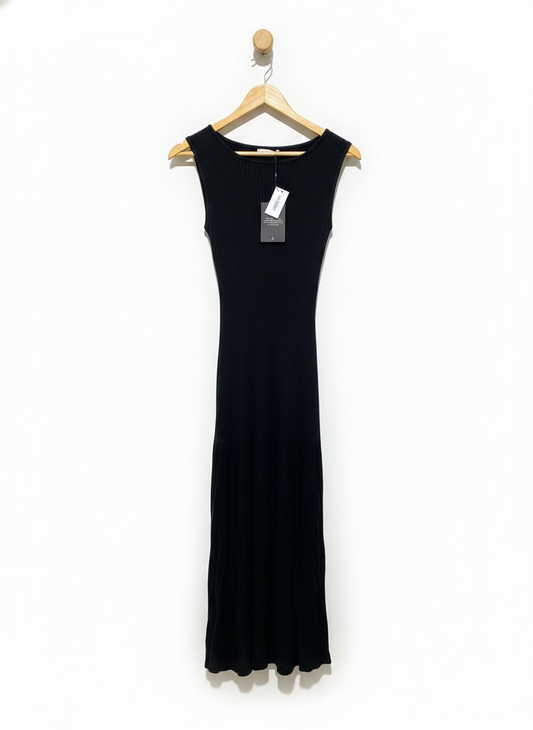 4TH RECKLESS |M| BUST 12| Black Sleeveless Ribbed Midi Dress