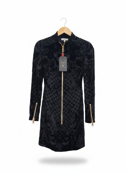 H&M BALLMAN PARIS|M|BUST 17|BLACK VELVET MINI BODYCON DRESS