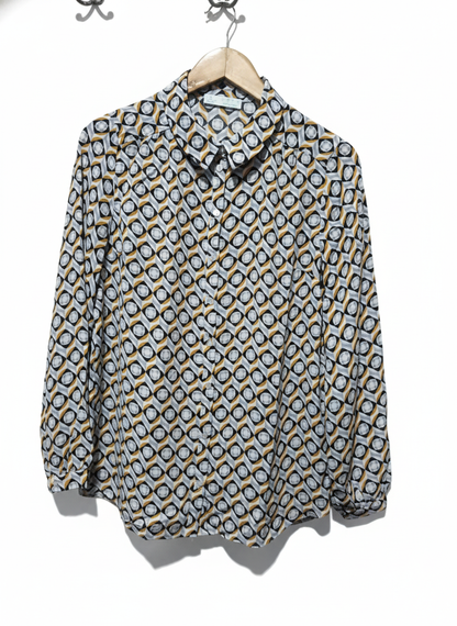 Primark Women's Retro Circle Print Long Sleeve Shirt
