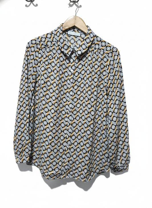Primark Women's Retro Circle Print Long Sleeve Shirt