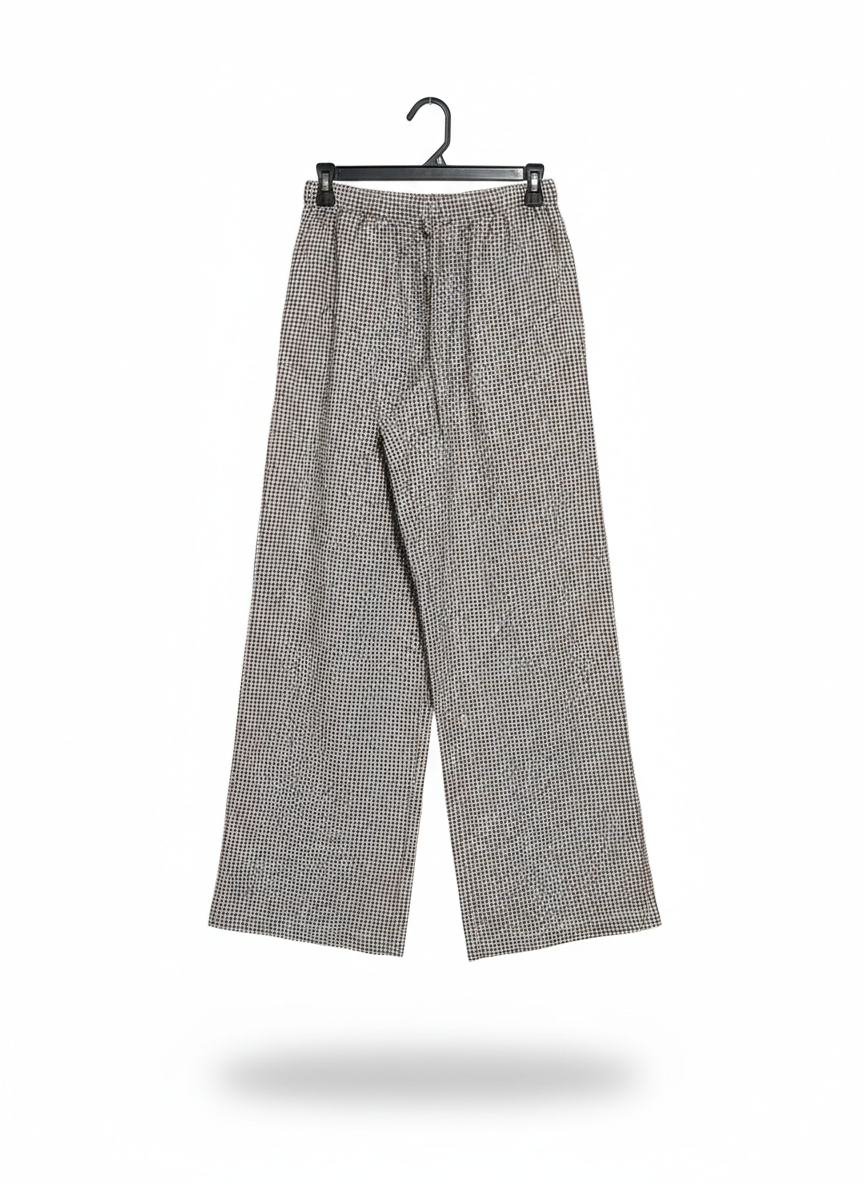 ANKO |M| WAIST 27|C1| CLASSIC GREY MICRO-GINGHAM LOUNGE PANTS
