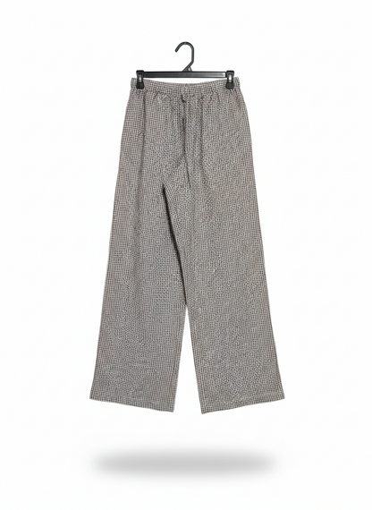 ANKO |M| WAIST 27|C1| CLASSIC GREY MICRO-GINGHAM LOUNGE PANTS