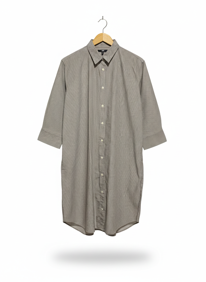 UNIQLO |XL| BUST 23| VERTICAL STRIPED COLLARED SHIRT DRESS