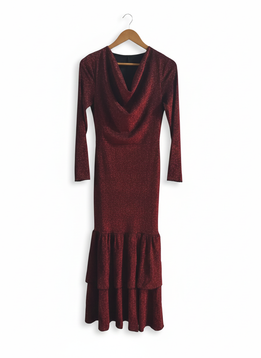 SHEIN|S|BUST 15|BLACK SPAGHETTI STRAP MIDI DRESS