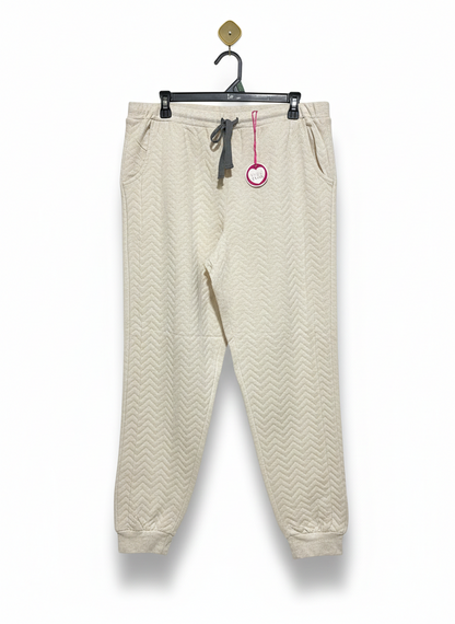 AVON |L| WAIST 30| C8| Cream or Oatmeal-Colored Quilted Jogging Pants