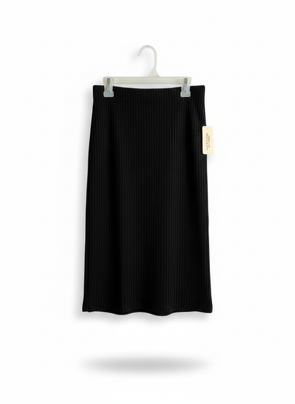 FOREVER 21|S|WAIST 26|Black Ribbed Midi Skirt