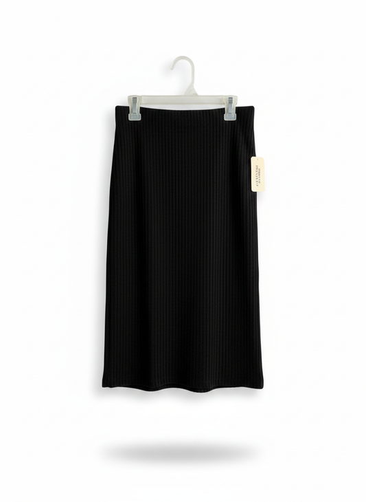 FOREVER 21|S|WAIST 26|Black Ribbed Midi Skirt