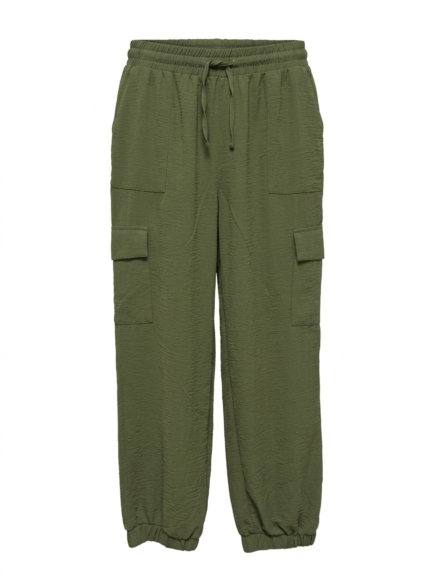 NEW LOOK |L| WAIST 32| B9| WOMEN'S PREMIUM OLIVE GREEN TEXTURED CARGO JOGGERS