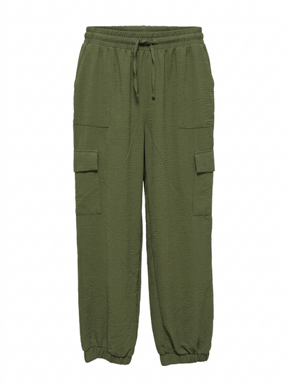 NEW LOOK |L| WAIST 32| B9| WOMEN'S PREMIUM OLIVE GREEN TEXTURED CARGO JOGGERS