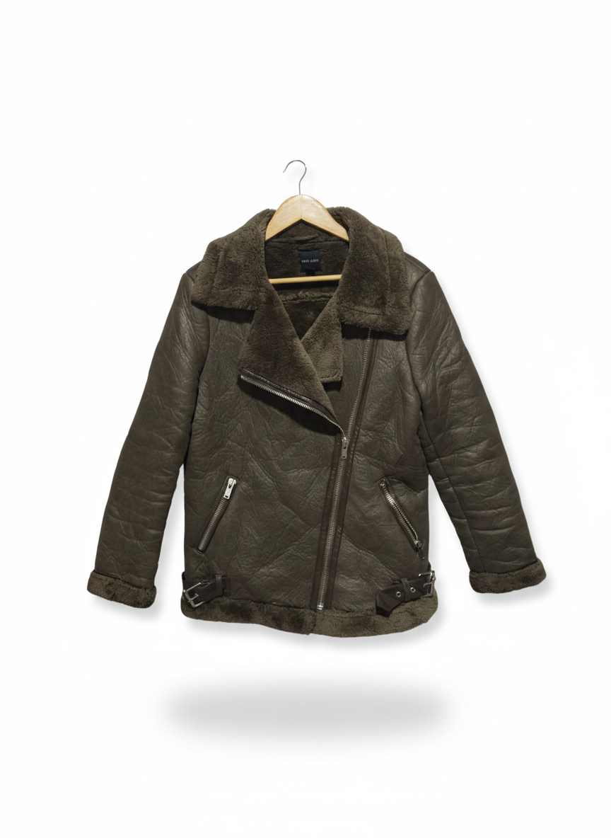 NEWLOOK|M|BUST 20|Faux Shearling Aviator Jacket