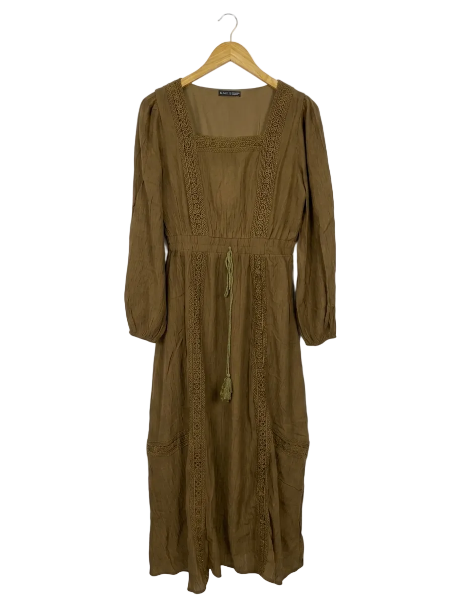 SHEIN |L| BUST 18| B13| OLIVE BOHO LACE MAXI DRESS