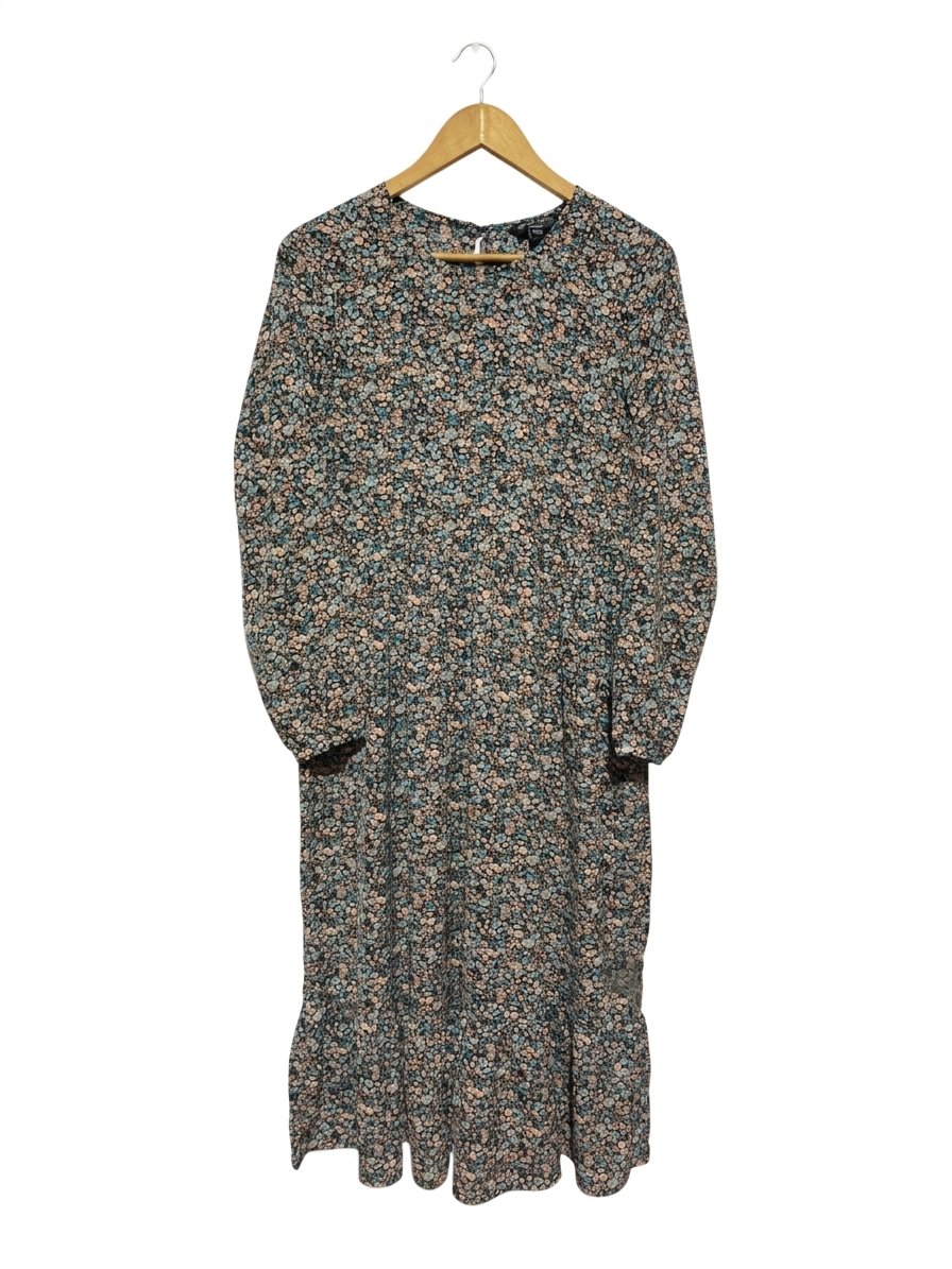 BRAVE SOUL |M| BUST 19| B9| VINTAGE-INSPIRED FLORAL DITSY PRINT MIDI DRESS FOR WOMEN