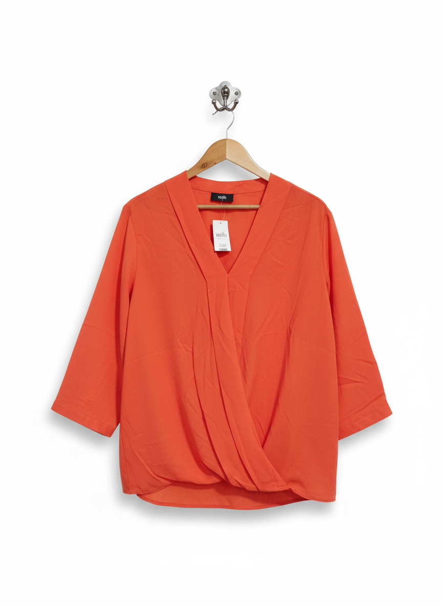 Wallis Red V-Neck Women's Blouse