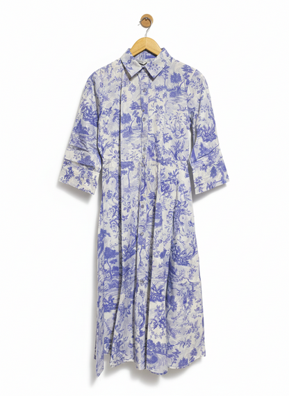 ZARA |S| BUST 18|  TOILE BUTTON-DOWN SHIRT DRESS