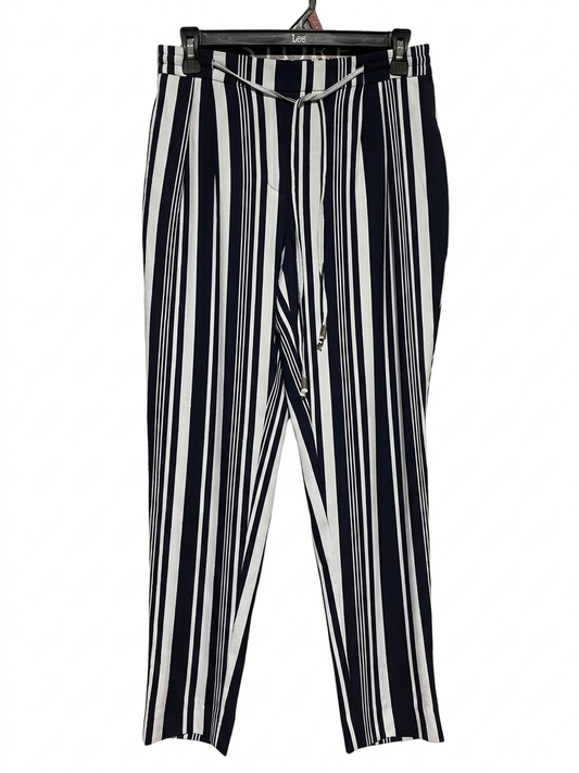 ZARA BASIC |M| WAIST 28| B13| STRIPED HIGH-WAISTED TAPERED TROUSERS
