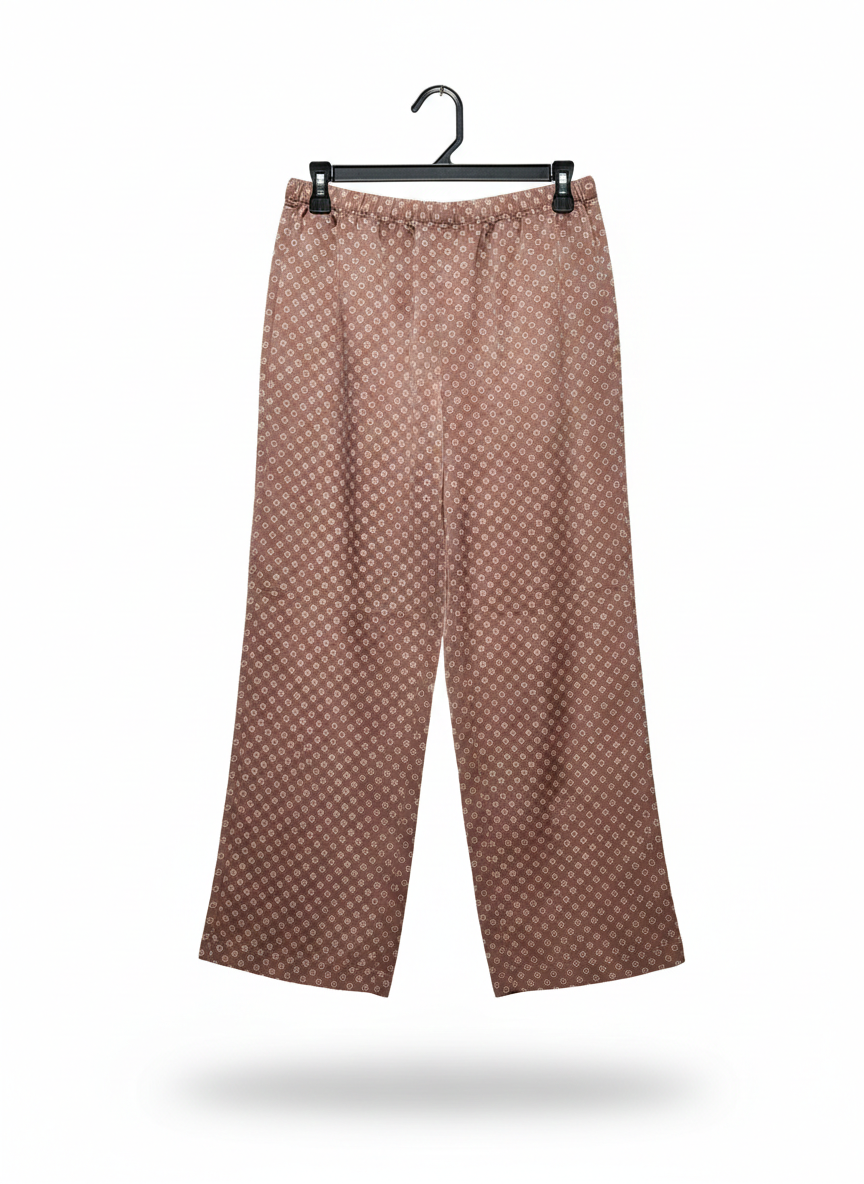 SEED |M| WAIST 28| B11|  BOHEMIAN MAUVE GEOMETRIC PRINT WIDE-LEG TROUSERS