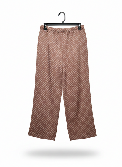 SEED |M| WAIST 28| B11|  BOHEMIAN MAUVE GEOMETRIC PRINT WIDE-LEG TROUSERS