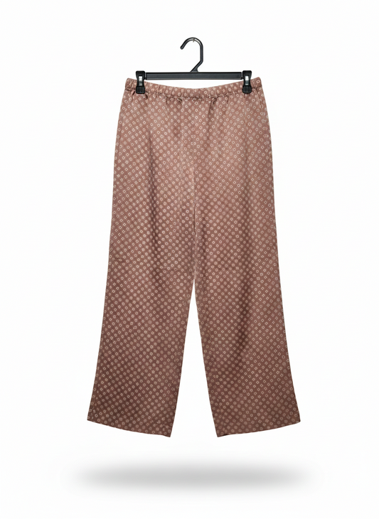 SEED |M| WAIST 28| B11|  BOHEMIAN MAUVE GEOMETRIC PRINT WIDE-LEG TROUSERS