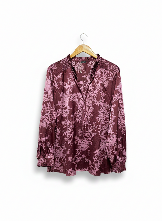 STUDIO |XL| Gilded Satin Smocked Blouse