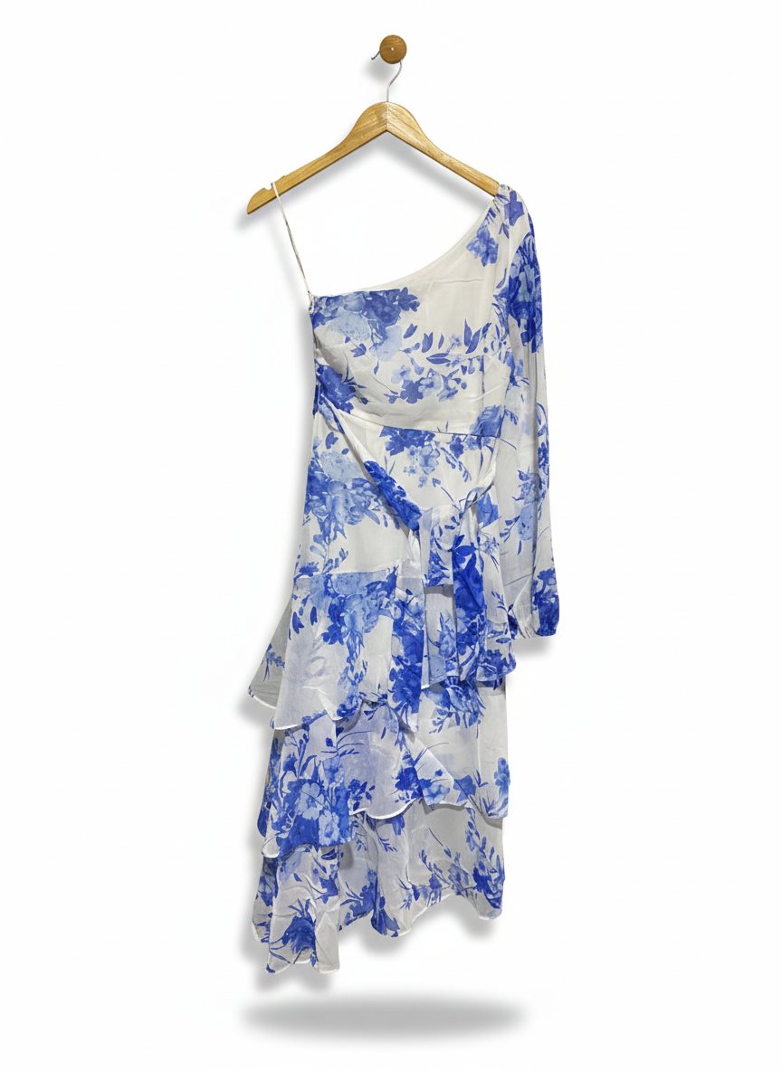STYLE STATE |S| BUST 14| ONE-SHOULDER FLORAL TIERED DRESS