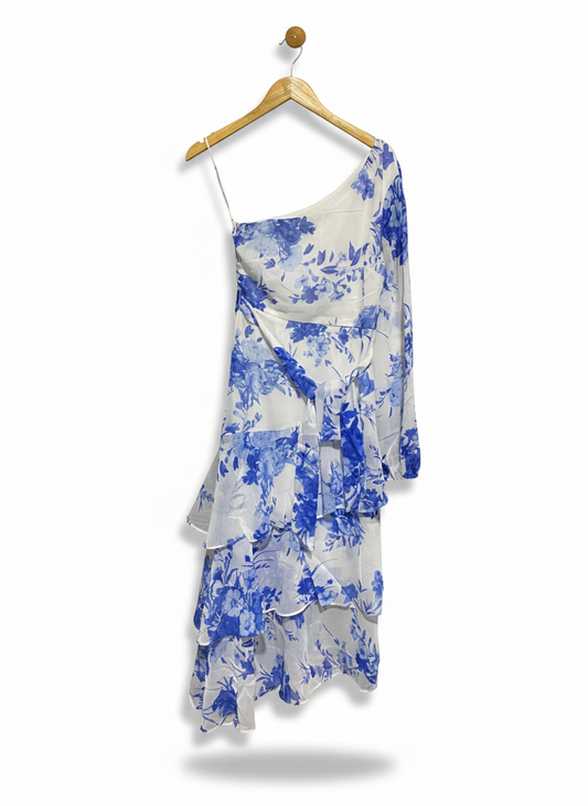 STYLE STATE |S| BUST 14| ONE-SHOULDER FLORAL TIERED DRESS