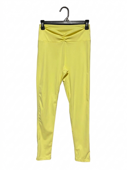SHEIN |M| WAIST 25| B9| PREMIUM LEMON YELLOW V-FRONT RUCHE YOGA LEGGINGS FOR WOMEN