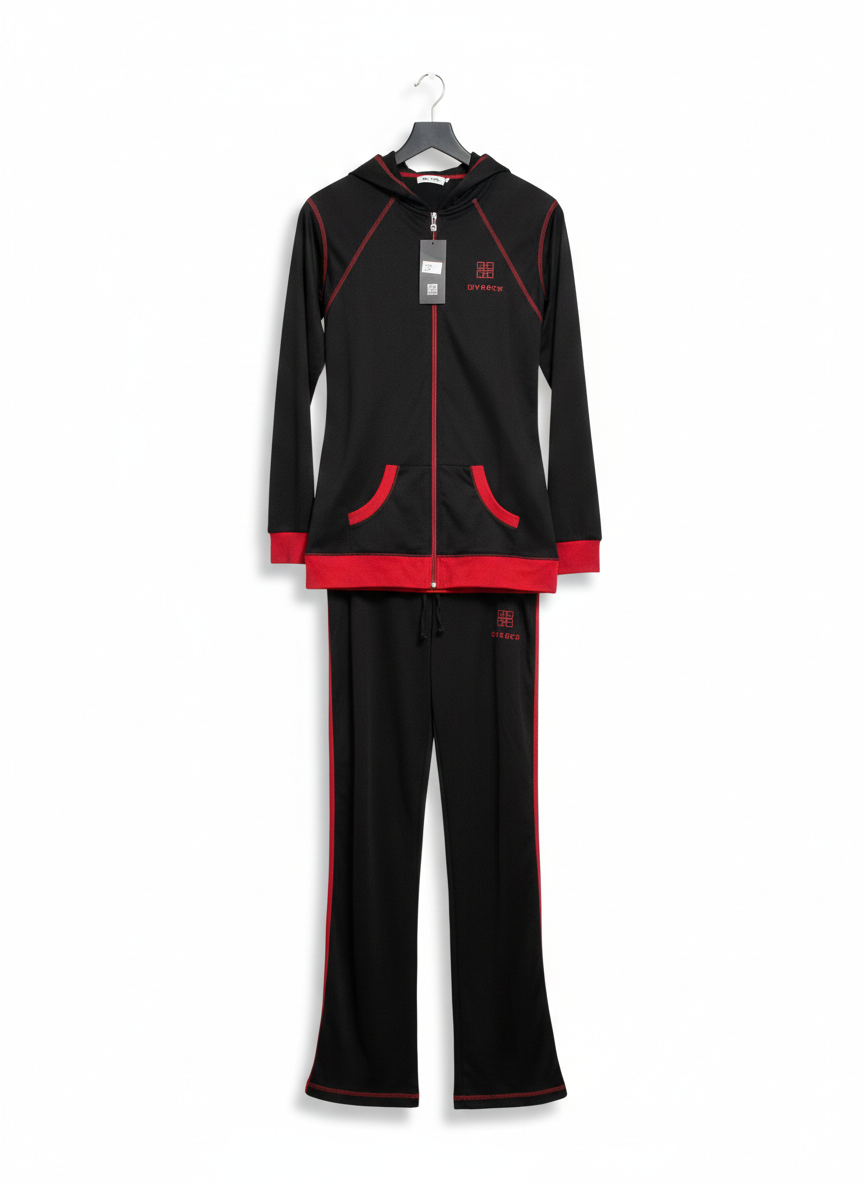 GIVENCHY |L| B6| WOMEN’S BLACK AND RED PERFORMANCE TRACKSUIT