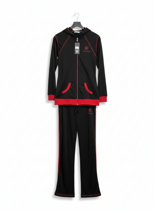 GIVENCHY |L| B6| WOMEN’S BLACK AND RED PERFORMANCE TRACKSUIT