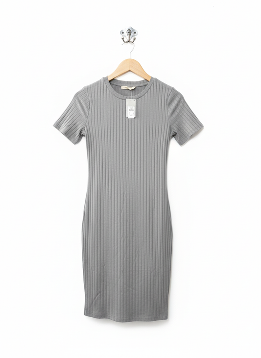 Primark Grey Ribbed Bodycon Dress