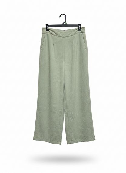 STYLE STATE |L| WAIST 30|C1| WOMEN'S HIGH-WAISTED WIDE-LEG CULOTTE PANTS IN SAGE GREEN