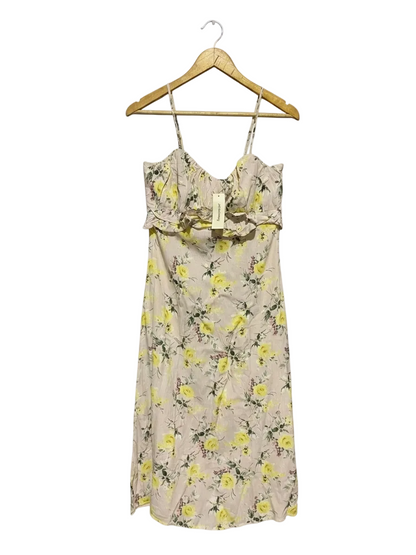 TRIXX |M| BUST 16| B11| PASTEL FLORAL RUFFLE ACCENT MIDI DRESS